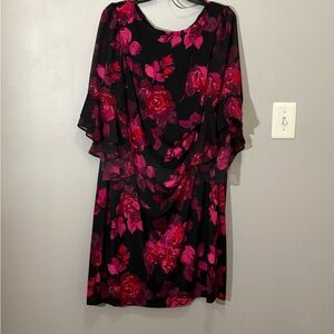 Floral Black and Pink Dress